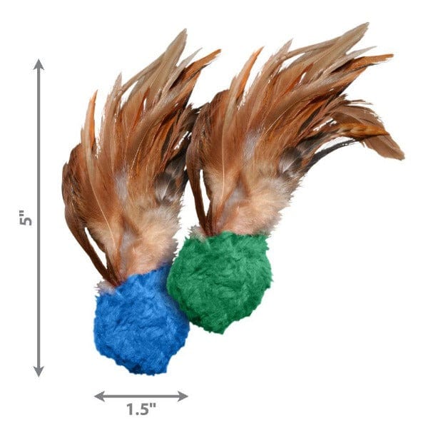 KONG Naturals Crinkle Ball w/Feathers Cat Toy - Image 4