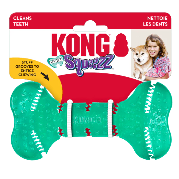 KONG Squeezz Dental Bone Dog Toy