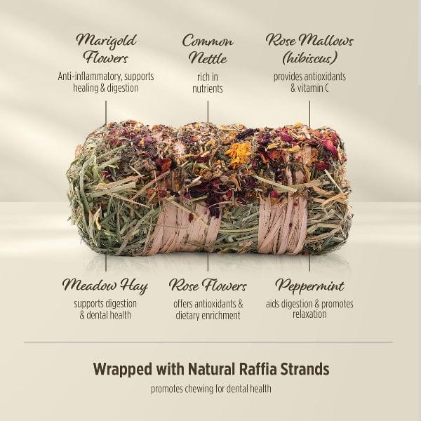 Living World Green Botanicals Meadow Hay Bale – with Flowers - Image 2