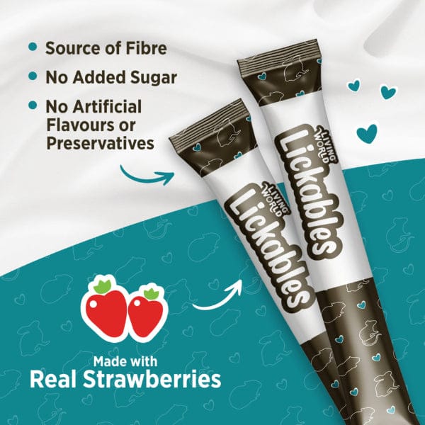 Living World Lickables Small Animal Treat - Strawberry - Image 2