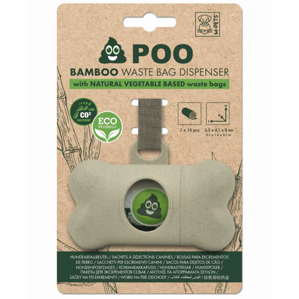 M-PETS Bamboo Waste Bag Dispenser