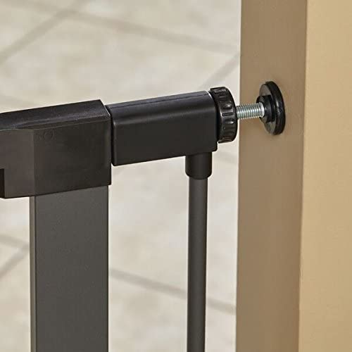 MidWest Steel Pet Gate with Graphite Frame and Wood Door - Image 4