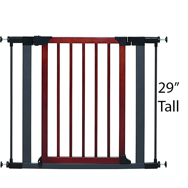 MidWest Steel Pet Gate with Graphite Frame and Wood Door - Image 5