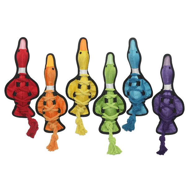 Multipet Cross-Ropes Duck Assorted Dog Toy