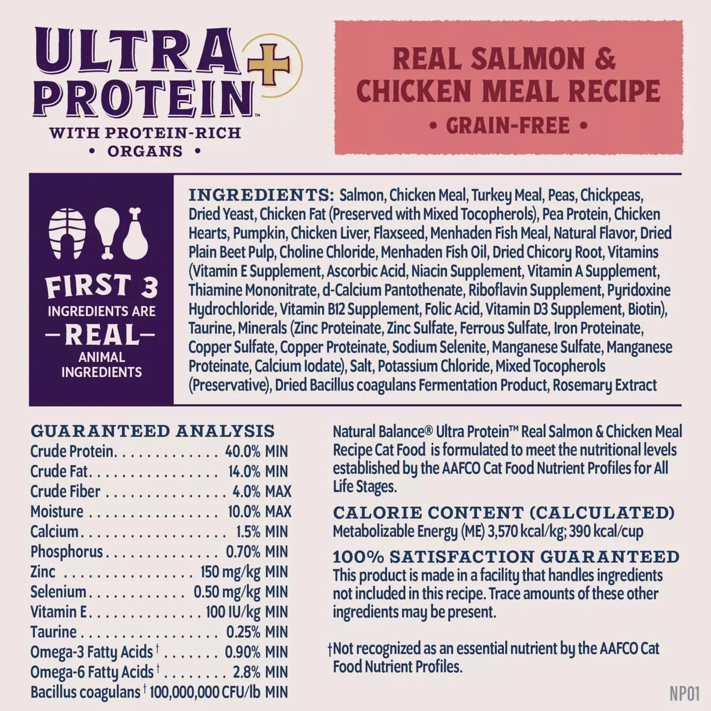 Natural Balance Original Ultra Protein+ Skin & Coat and Digestive Health, Real Salmon & Chicken Meal Recipe Dry Cat Food - Image 6