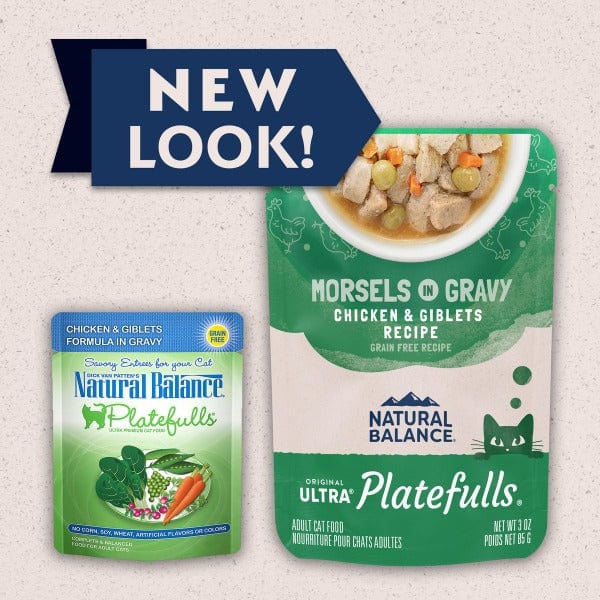Natural Balance Platefulls Chicken & Giblets Recipe Morsels in Gravy Cat Food Pouch - Image 2