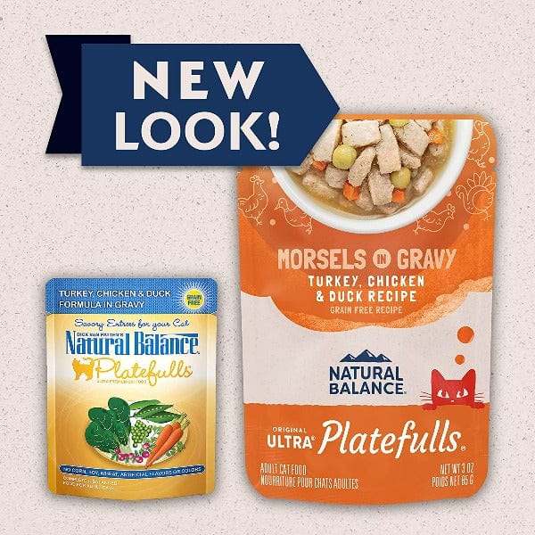 Natural Balance Platefulls Turkey, Chicken & Duck Recipe Morsels in Gravy Cat Food Pouch - Image 2