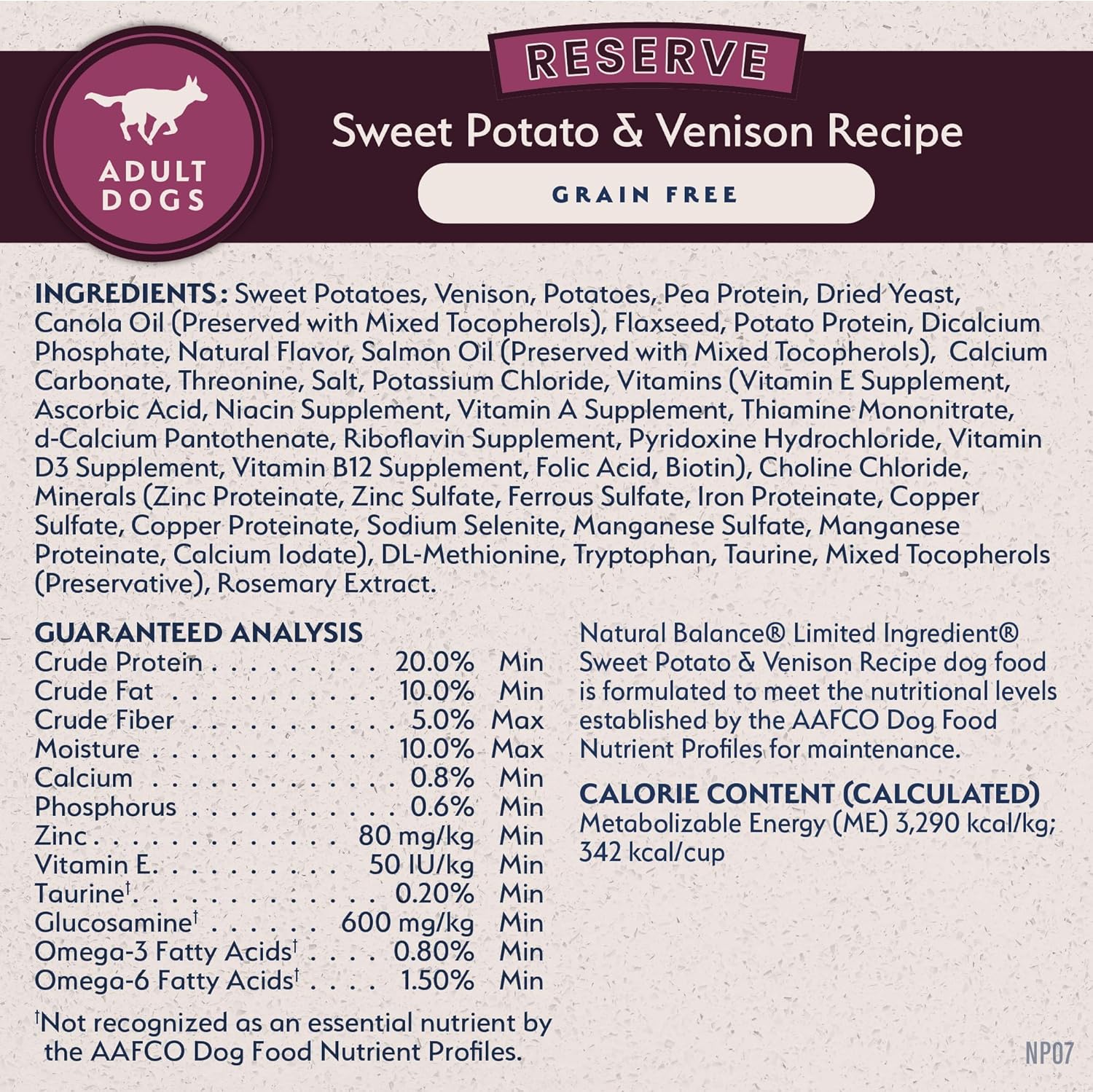Natural Balance Reserve Grain Free Sweet Potato & Venison Recipe Dry Dog Food - Image 7