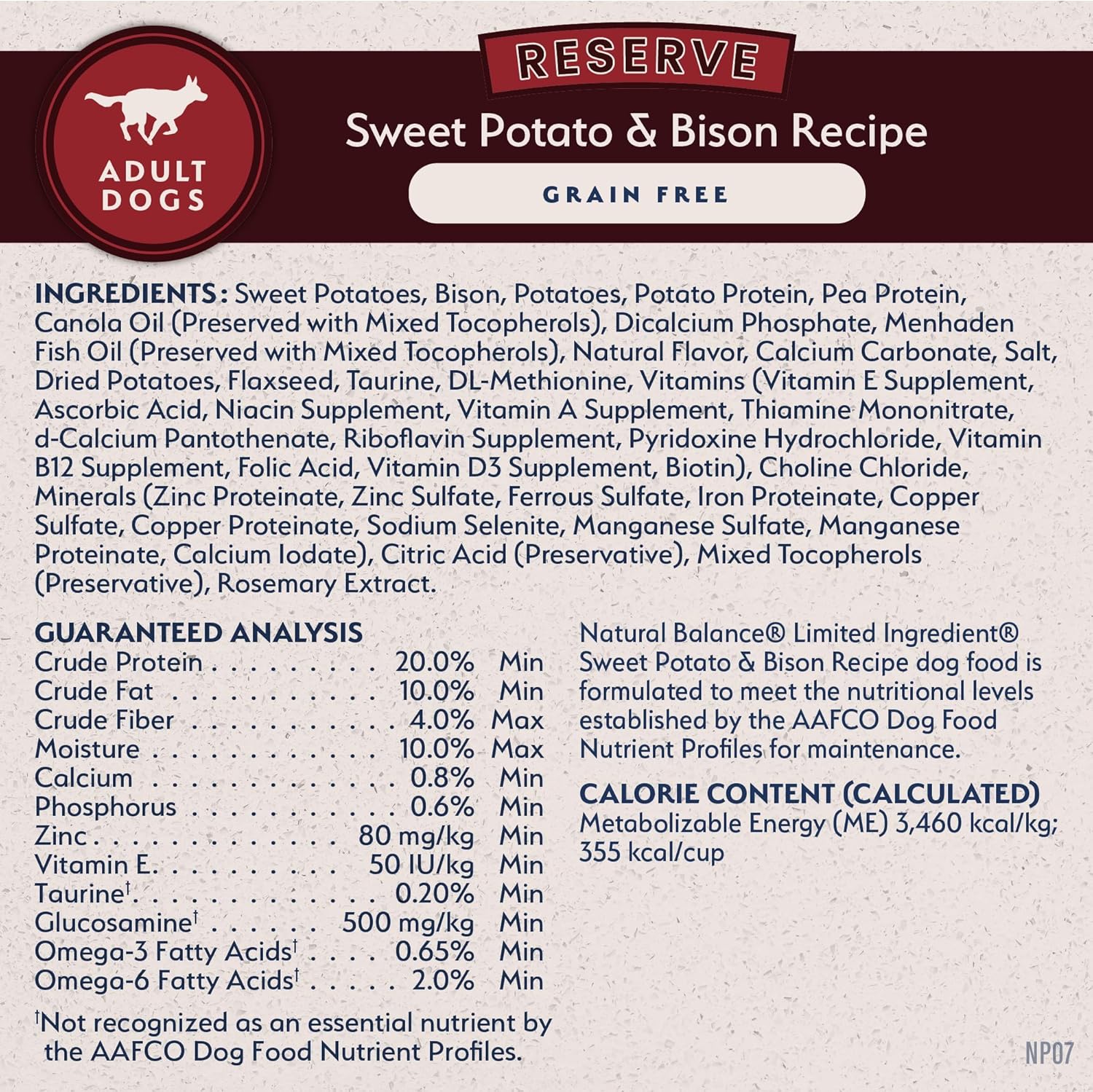 Natural Balance Reserve Sweet Potato & Bison Recipe Dry Dog Food, 22lb - Image 7