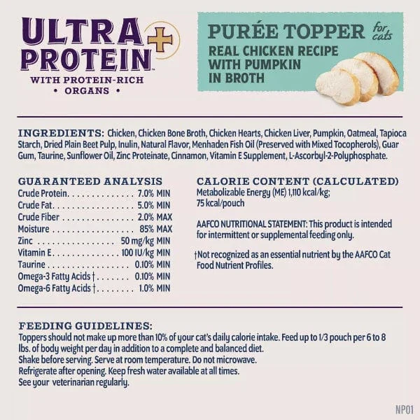 Natural Balance Ultra Protein+ Immune and Digestive Health Real Chicken with Pumpkin Puree Topper for Cats - Image 3