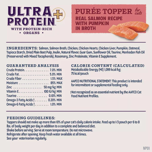 Natural Balance Ultra Protein+ Skin & Coat and Digestive Health Real Salmon with Pumpkin Puree Topper for Cats - Image 3