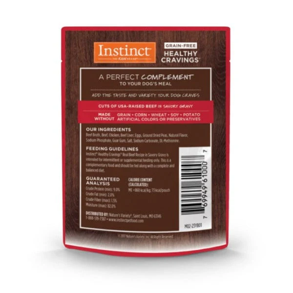 Instinct Healthy Cravings Real Beef Recipe Dog Food Pouch - Image 6