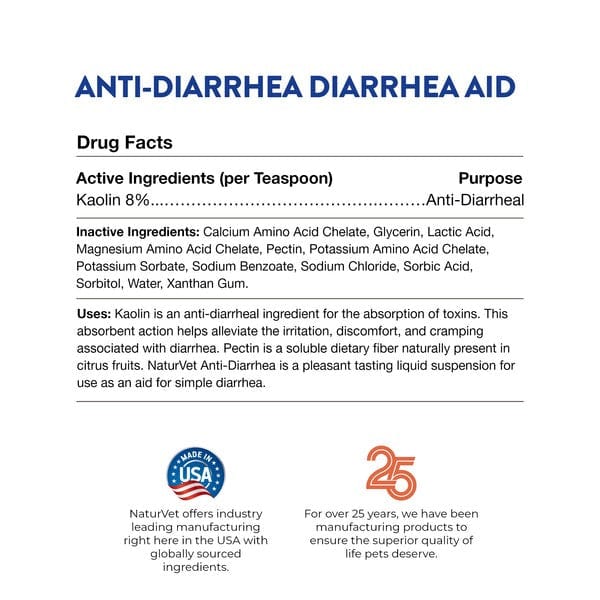 NaturVet Anti-Diarrhea Liquid plus Kaolin for Dogs & Cats - Image 7