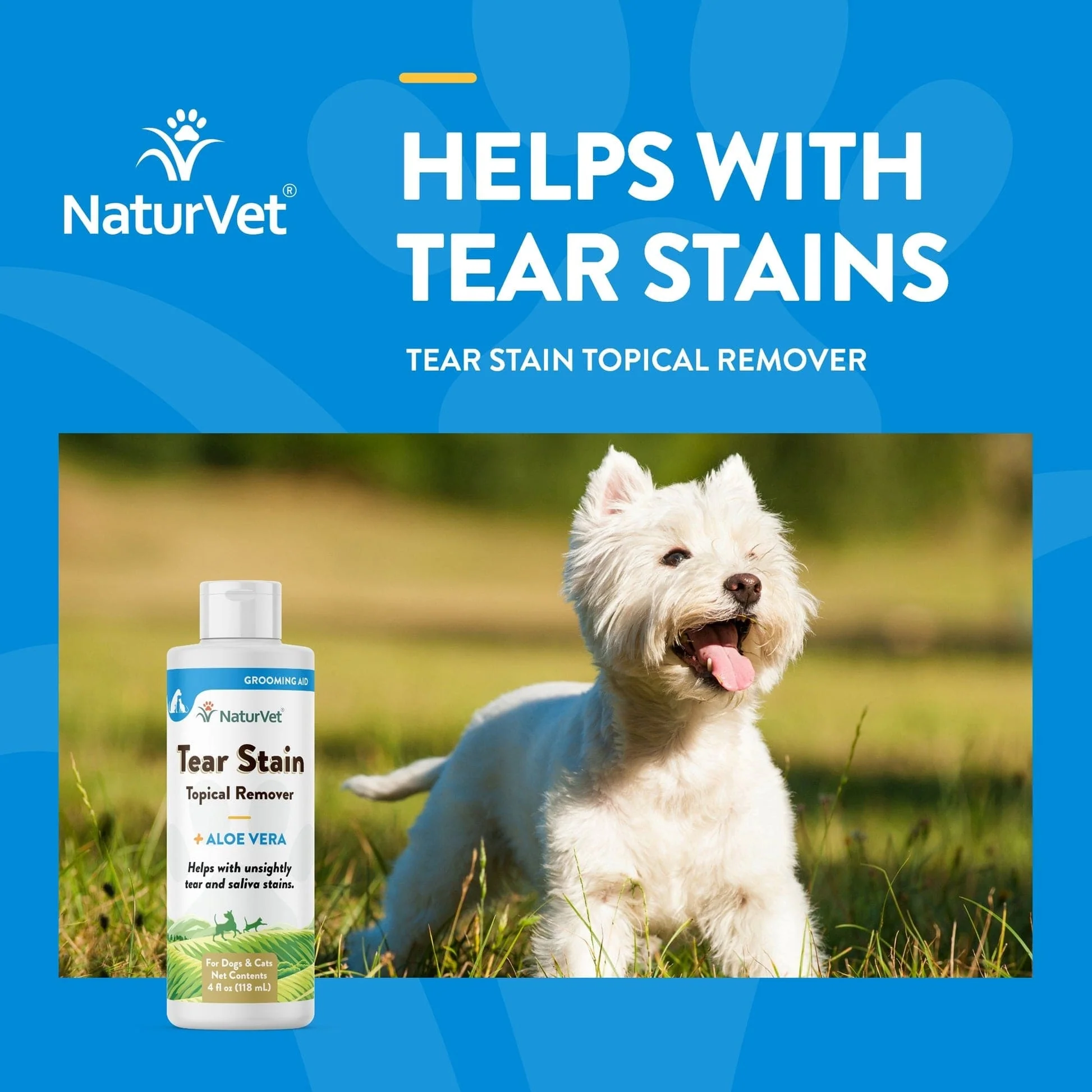 NaturVet Topical Tear Stain Remover with Aloe For Dogs & Cats - Image 5