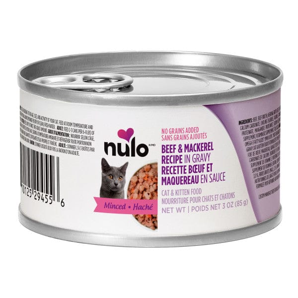 Nulo Minced Beef & Mackerel in Gravy Recipe Canned Cat Food, 3oz - Image 2