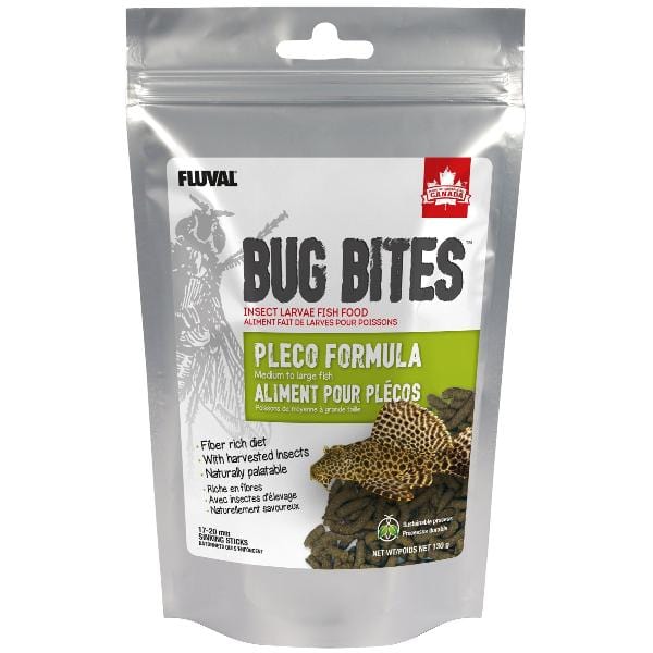 Fluval Bug Bites Pleco Formula Sinking Sticks, 130g