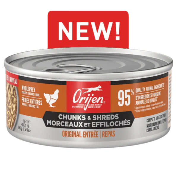 Orijen Original Chunks & Shreds Entrée Canned Cat Food, 5.5oz