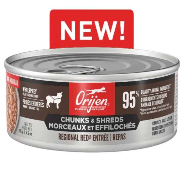 Orijen Regional Red Chunks & Shreds Entrée Canned Cat Food, 5.5oz