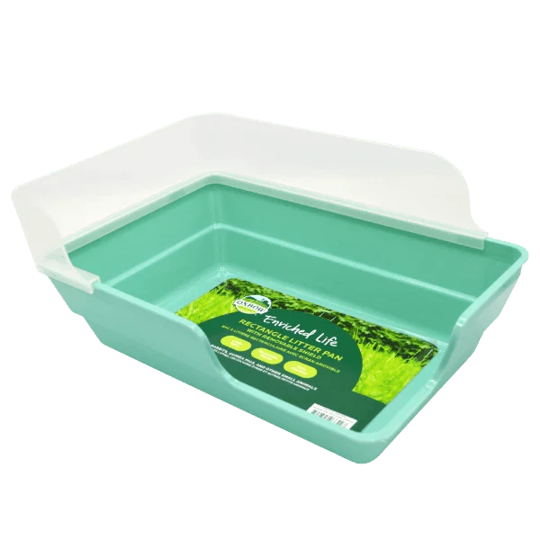 Oxbow Enriched Life - Rectangle Litter Pan with Removable Shield