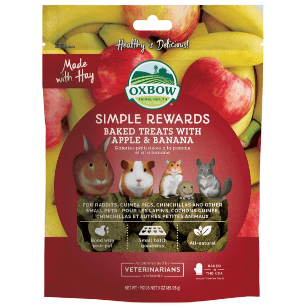 Oxbow Simple Rewards Baked Treats with Apple & Banana