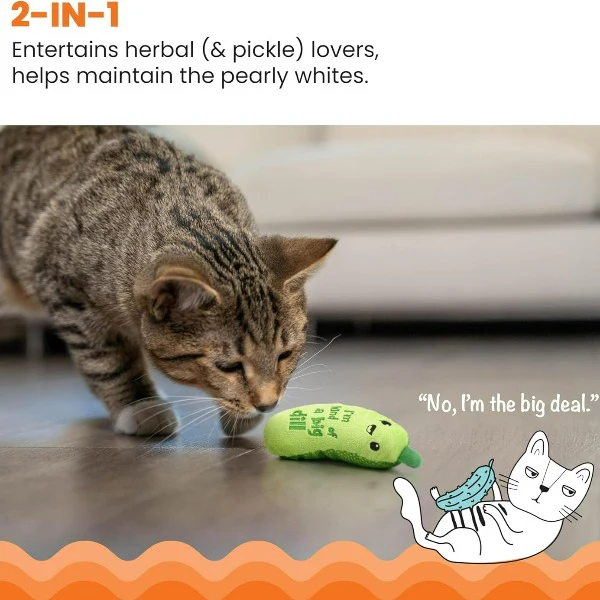 Petstages Crunchy Pickle Cat Toy - Image 2