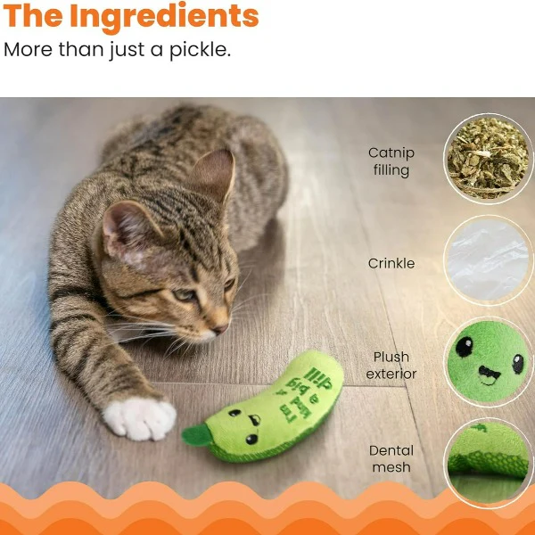 Petstages Crunchy Pickle Cat Toy - Image 4