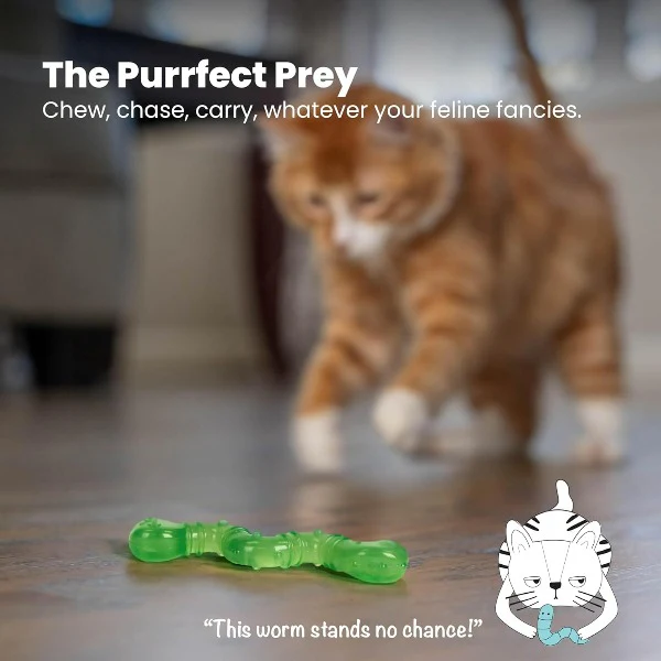 Petstages Orkakat Wiggle Worm Dental Cat Toy - Image 5
