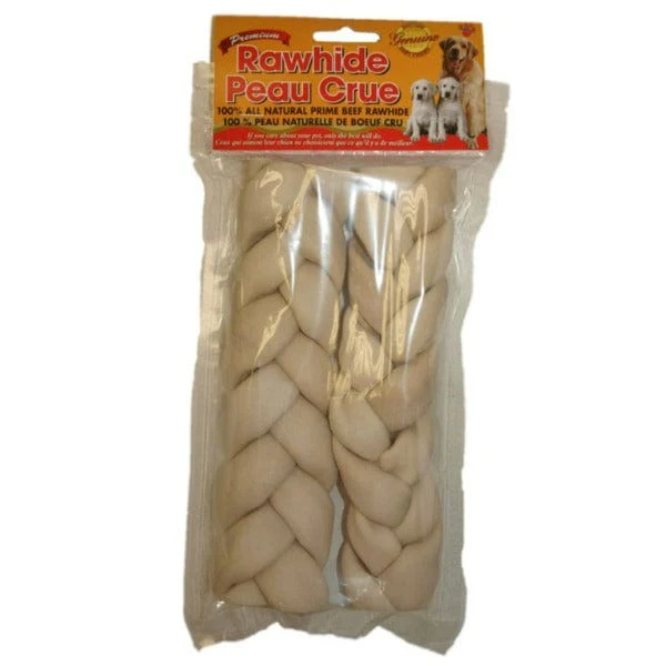 Premium White Rawhide Braided Twist - Image 2
