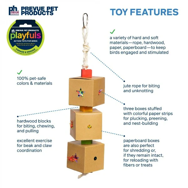 Prevue Pet Products 3-Box Stuff & Hide Bird Toy - Image 3