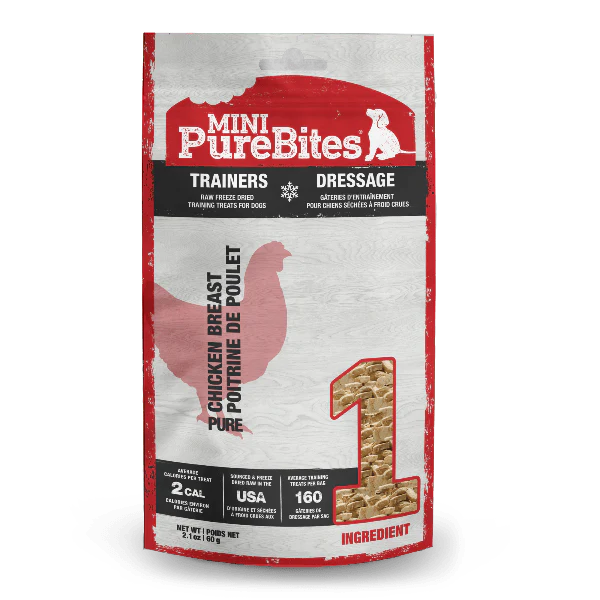 PureBites Freeze Dried Mini Training Chicken Breast Dog Treats, 60g