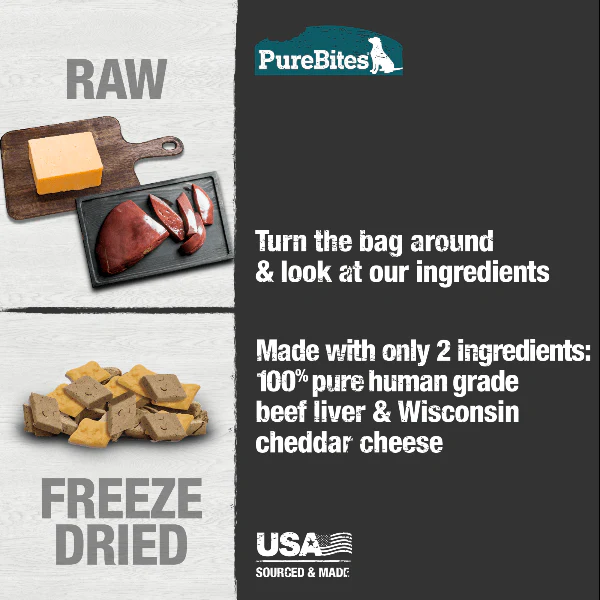 PureBites Freeze Dried Beef & Cheese Dog Treats, 120g - Image 3