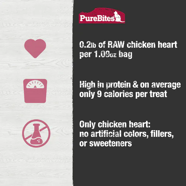 PureBites Freeze Dried Chicken Heart Cat Treat, 31g - Image 4