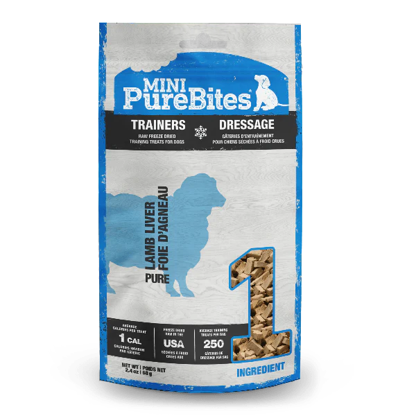 PureBites Freeze Dried Mini Training Lamb Liver Dog Treats, 68g