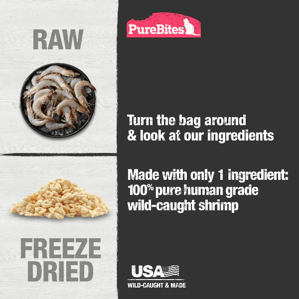 PureBites Freeze Dried Wild-Caught Shrimp Cat Treat, 23g - Image 2