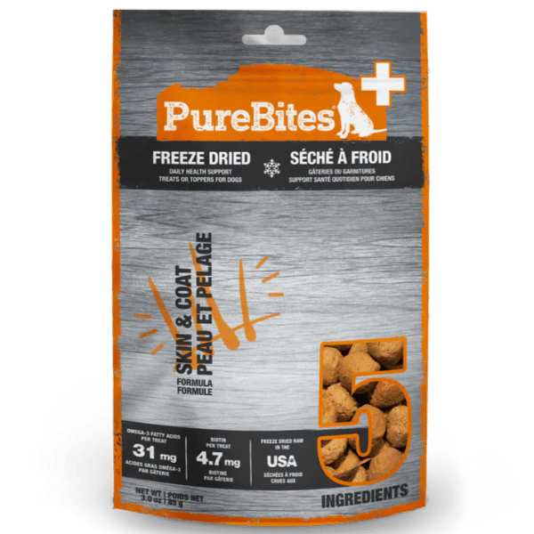 PureBites+ Skin & Coat Freeze Dried Dog Treats