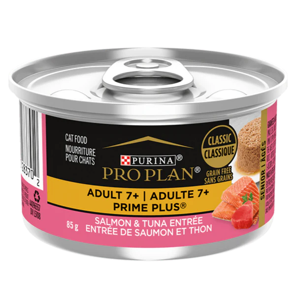 Purina Pro Plan Adult 7+ Prime Plus Salmon & Tuna Entree Canned Cat Food, 85g