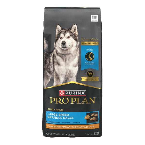 Purina Pro Plan Adult Large Breed Shredded Blend Chicken & Rice Dry Dog Food, 34lb
