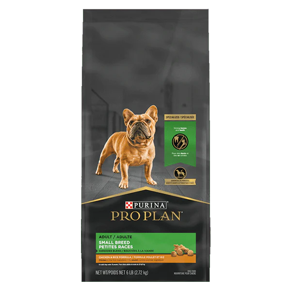 Purina Pro Plan Adult Small Breed Shredded Blend Chicken & Rice Formula Dry Dog Food, 6lb