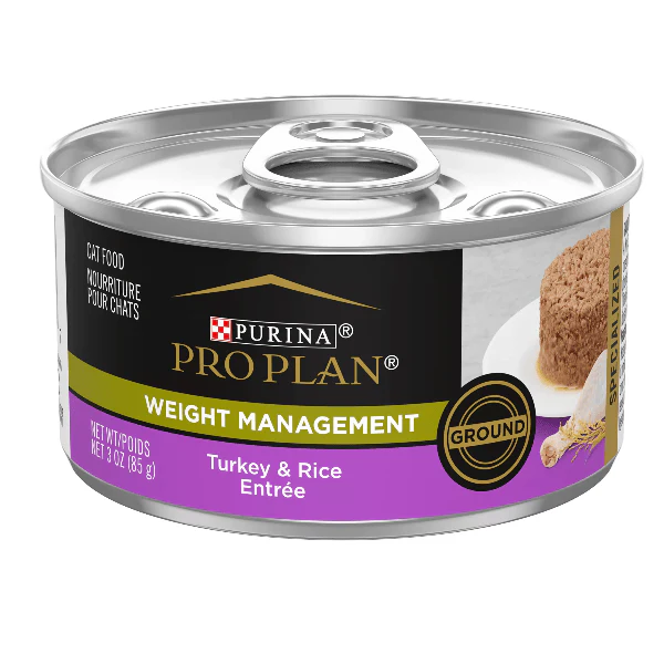 Purina Pro Plan Adult Weight Management Turkey & Rice Entree Canned Cat Food, 85g