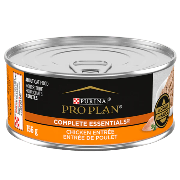 Purina Pro Plan Complete Essentials Chicken Entrée in Gravy Canned Cat Food, 156g