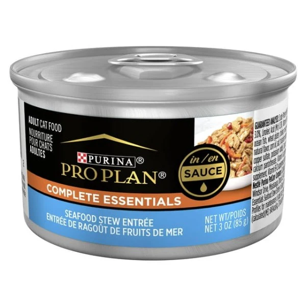 Purina Pro Plan Complete Essentials Seafood Stew Entrée in Sauce Canned Cat Food, 85g