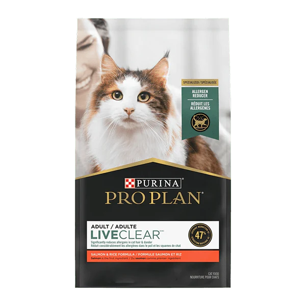 Purina Pro Plan LiveClear Allergen Reducing Salmon & Rice Dry Adult Cat Food, 7lb
