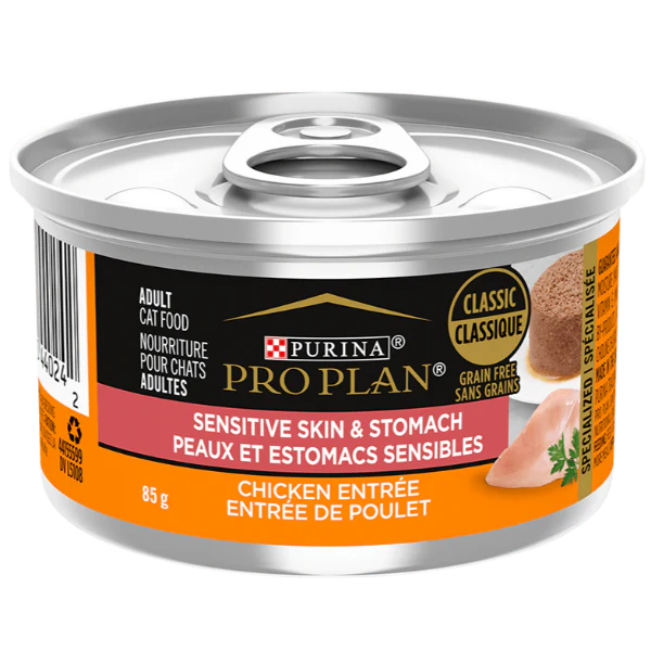 Purina Pro Plan Sensitive Skin & Stomach Chicken Entree Canned Cat Food, 85g