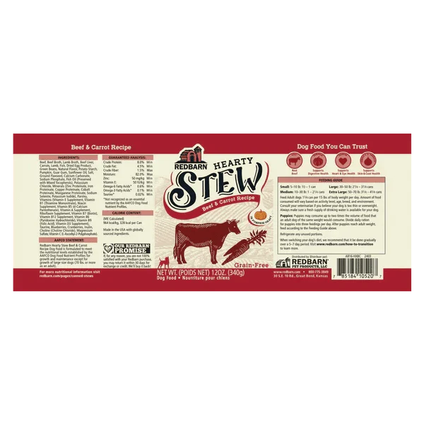 RedBarn Hearty Stew Beef & Carrot Recipe Canned Dog Food, 12oz - Image 4