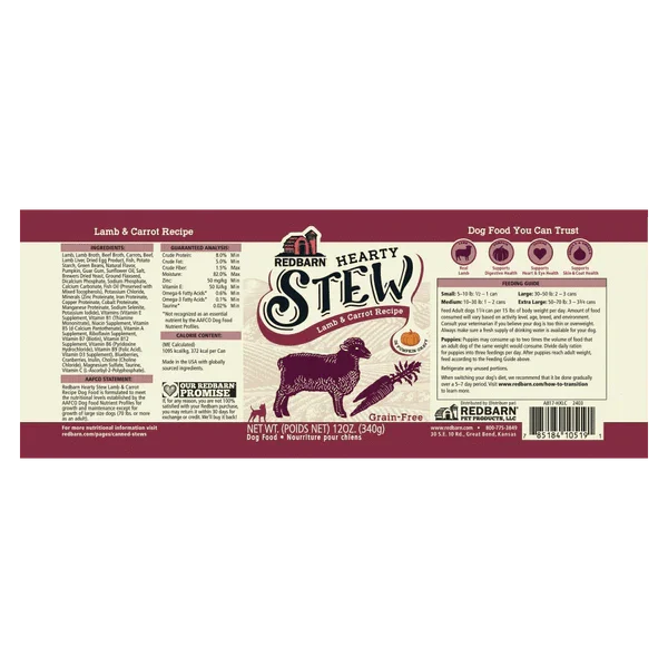 RedBarn Hearty Stew Lamb & Carrot Recipe Canned Dog Food, 12oz - Image 4