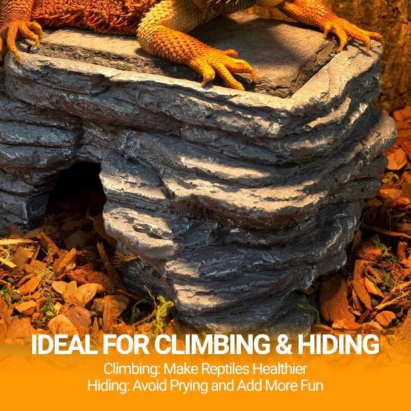 Reptizoo Corner Hide Cave with Slate Stone - Image 3