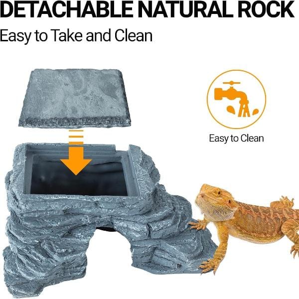 Reptizoo Corner Hide Cave with Slate Stone - Image 5