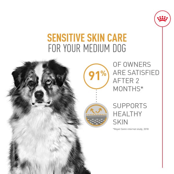 Royal Canin Medium Adult Sensitive Skin Care Dry Dog Food, 30lb - Image 2