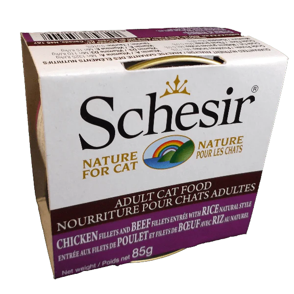Schesir Chicken & Beef Fillets Entrée with Rice Natural Style Adult Wet Cat Food