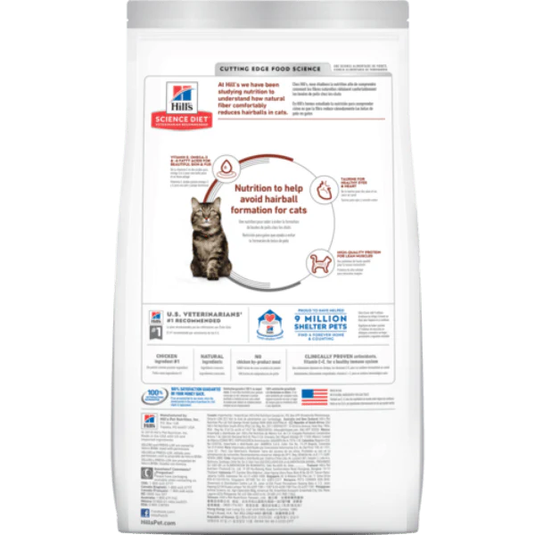 Science Diet Adult 7+ Hairball Control Chicken Recipe Dry Cat Food - Image 4